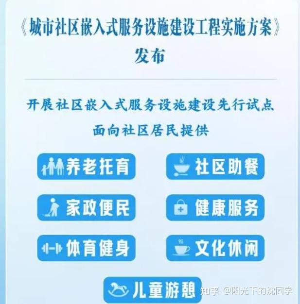 我國擬選擇50個(gè)左右城市開展城市社區(qū)嵌入式服務(wù)設(shè)施建設(shè)工程試點(diǎn)有哪